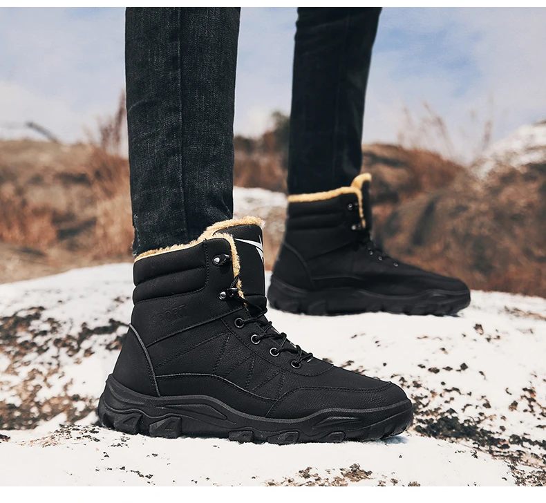 Martin boots men's high help winter new plus velvet tooling shoes British wind shoes men's warm snow boots wild tide shoes