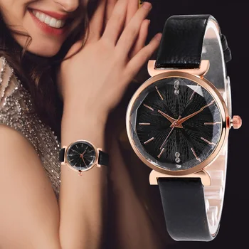 

WJ-8855 Luxury Watch Woman Fashion Casual Alloy Leather Band Analog Wrist Watch Quartz Watches Women Clock reloj mujer Elegant