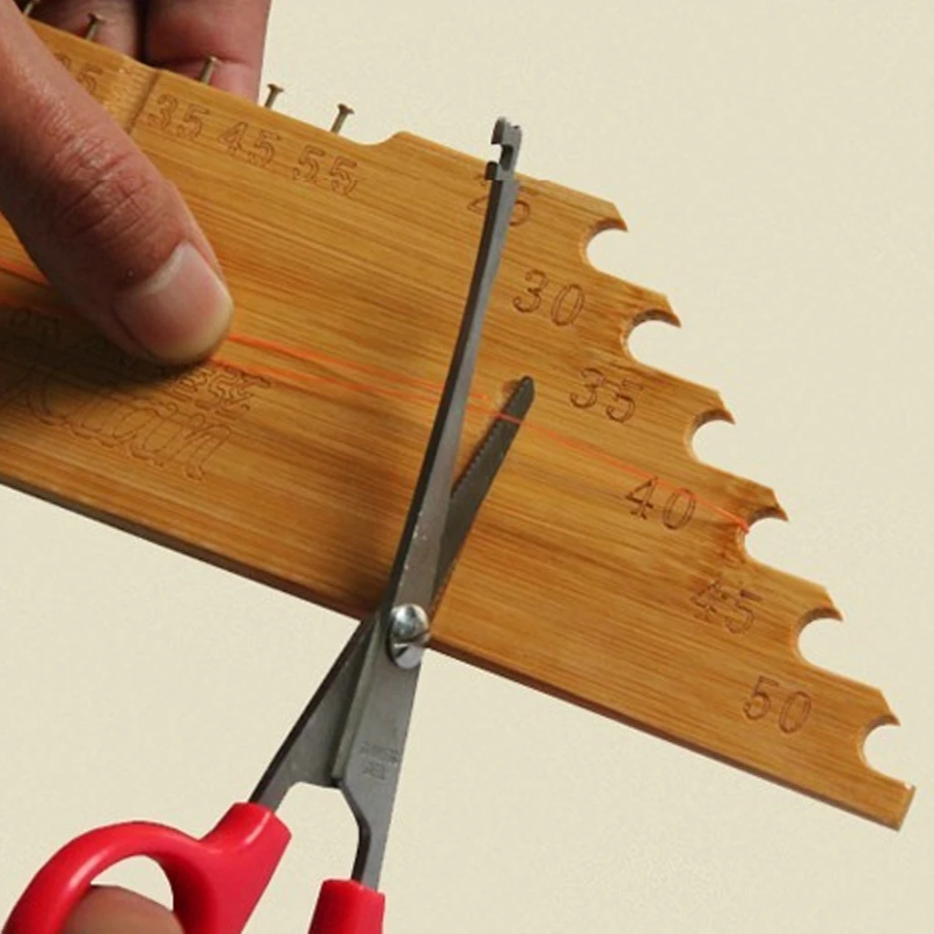 Smooth Bamboo Fish Measuring Sub-line Ruler Fishing Line Cutting Tool 50cm Replacement Tackles for Fisherman