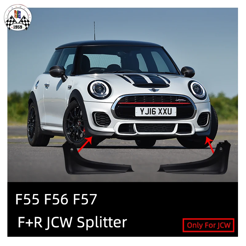 Car Accessories PC Material Front and Rear Splitter PDC and Without PDC for mini cooper F55 F56 F57 JCW only