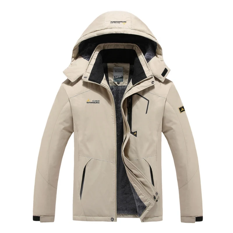 Унисекс зимняя флисовая водонепроницаемая куртка с капюшоном, уличное теплое пальто, походные, лыжные куртки - Цвет: K