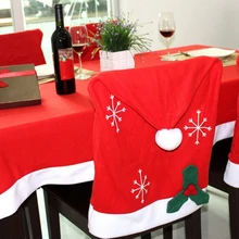 Рождественское праздничное кресло Санты, накидка на шляпу, скатерть для рождественской вечеринки, украшение для стола, ужина, домашний декор