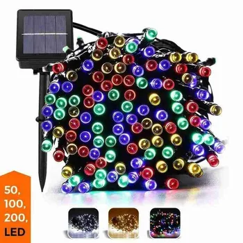 

12/22m Solar Power Fairy Light String 100/200 Led 8 Mode Outdoor Waterproof Lamp For Christmas Wedding Garden Art Decor Lighting