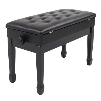 

Piano Bench 29 Inch Horse Leg with Bookcase Black 73x40x48-58 CM Height Adjustable Wear-Resistant Durable[US-Stock]