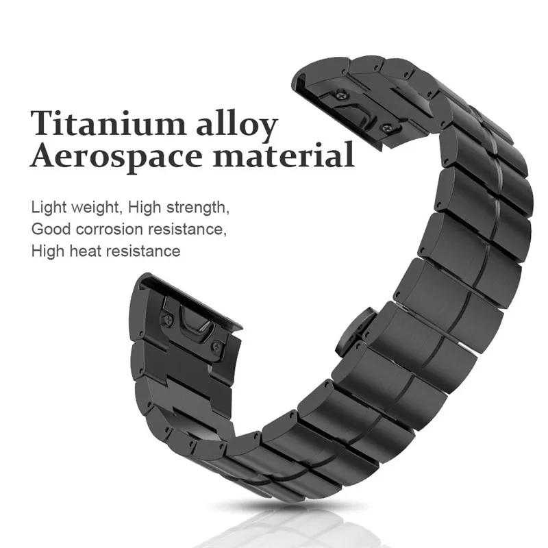 Lighter Harder Titanium Alloy Strap For Garmin Fenix 5X Quick Fit Install Metal Watch Bands Watch Straps