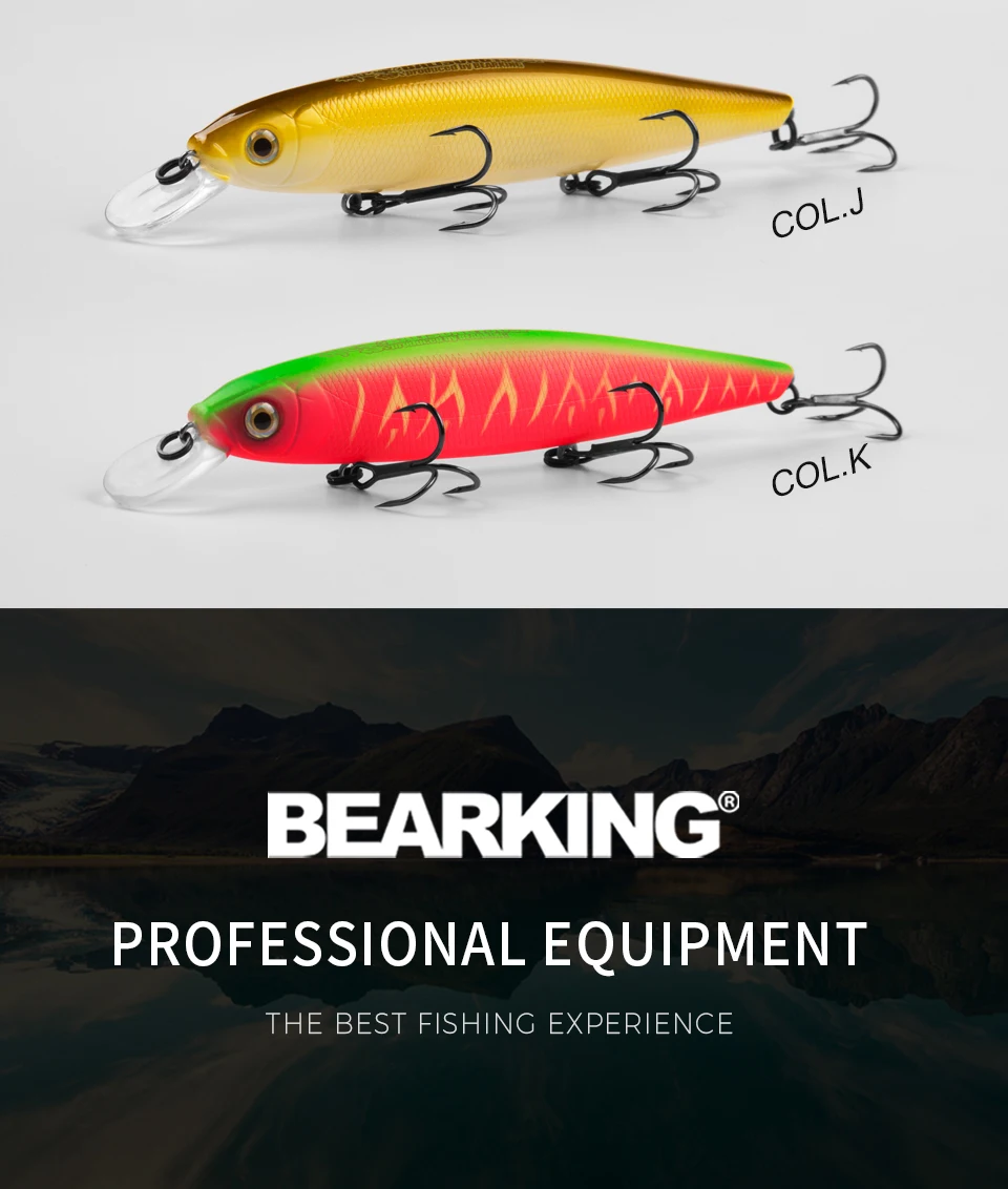 Bearking 13cm 25g Wolfram-Kugeln für lange Würfe, neues Modell Angelköder, harter Köder, Tauchtiefe 1,3 - 2m, hochwertiger professioneller Minnow-Köder – Detail 13