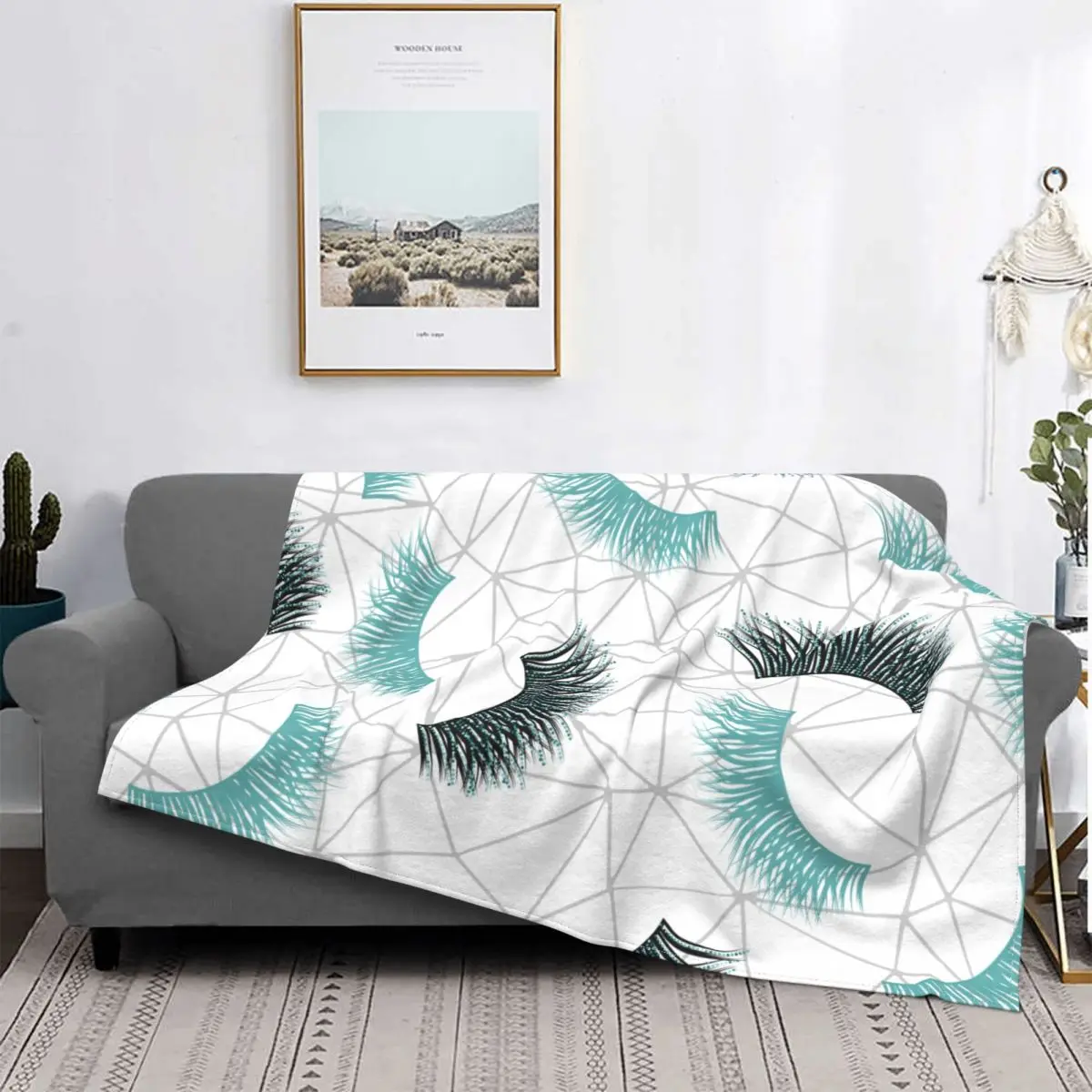 Thick Eyelash Blankets Flannel Winter Beautiful Eyes Breathable Lightweight Throw Blanket for Bedding Office Throws | Дом и сад