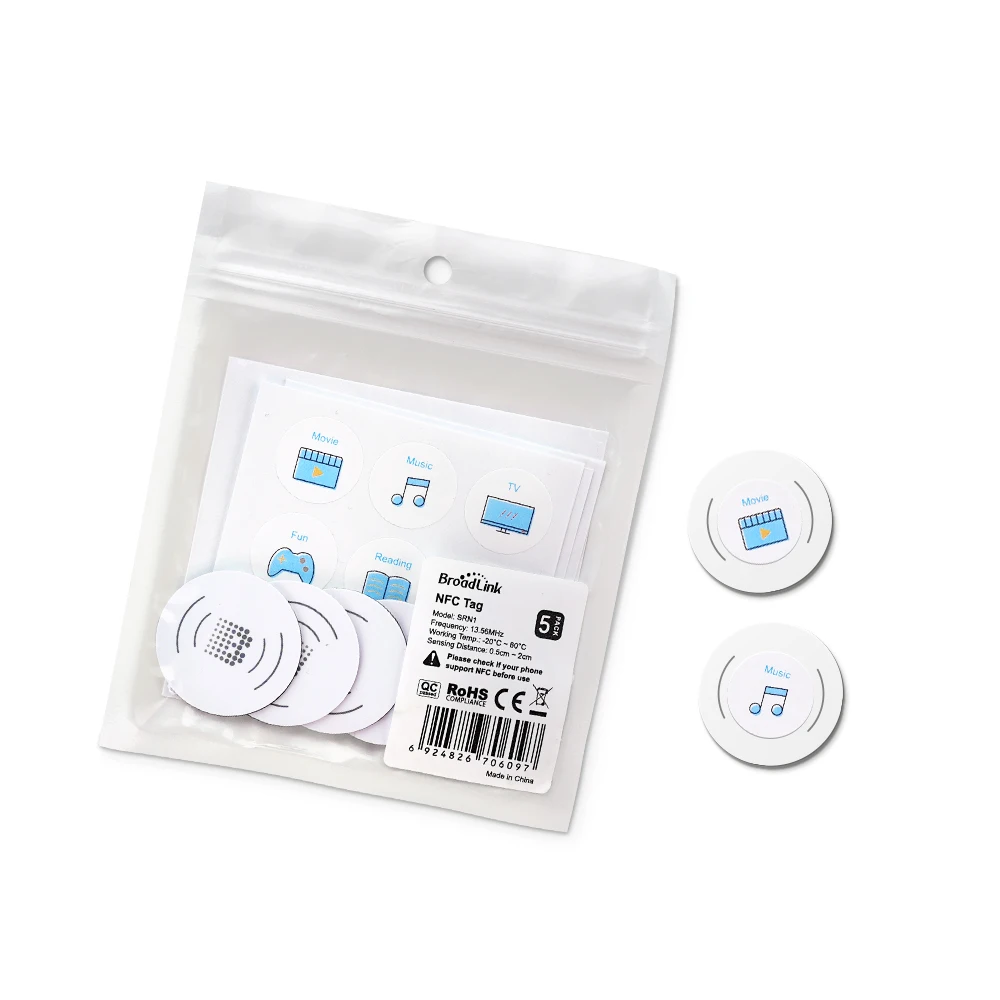 Tag Nfc Broadlink, Nxp Ntag215 Adesivo Tag Nfc Impermeabile, Trigger Dispositivi E Scene Di Automazione Domestica