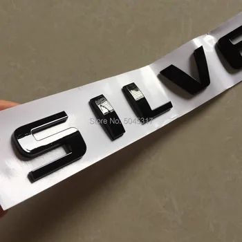 

1 Piece Black Silver For Silverado 1500 2500HD 3500HD Tailgate Nameplate Emblem Side Door Badge Badge