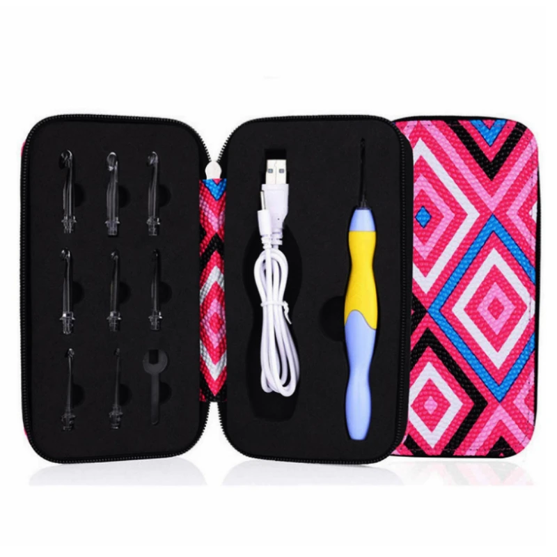 

LED Glow Crochet Hook - Crochet Hooks With 9 Replaceable Hooks& Rubber Handle ,creative Crochet Knitting Needles