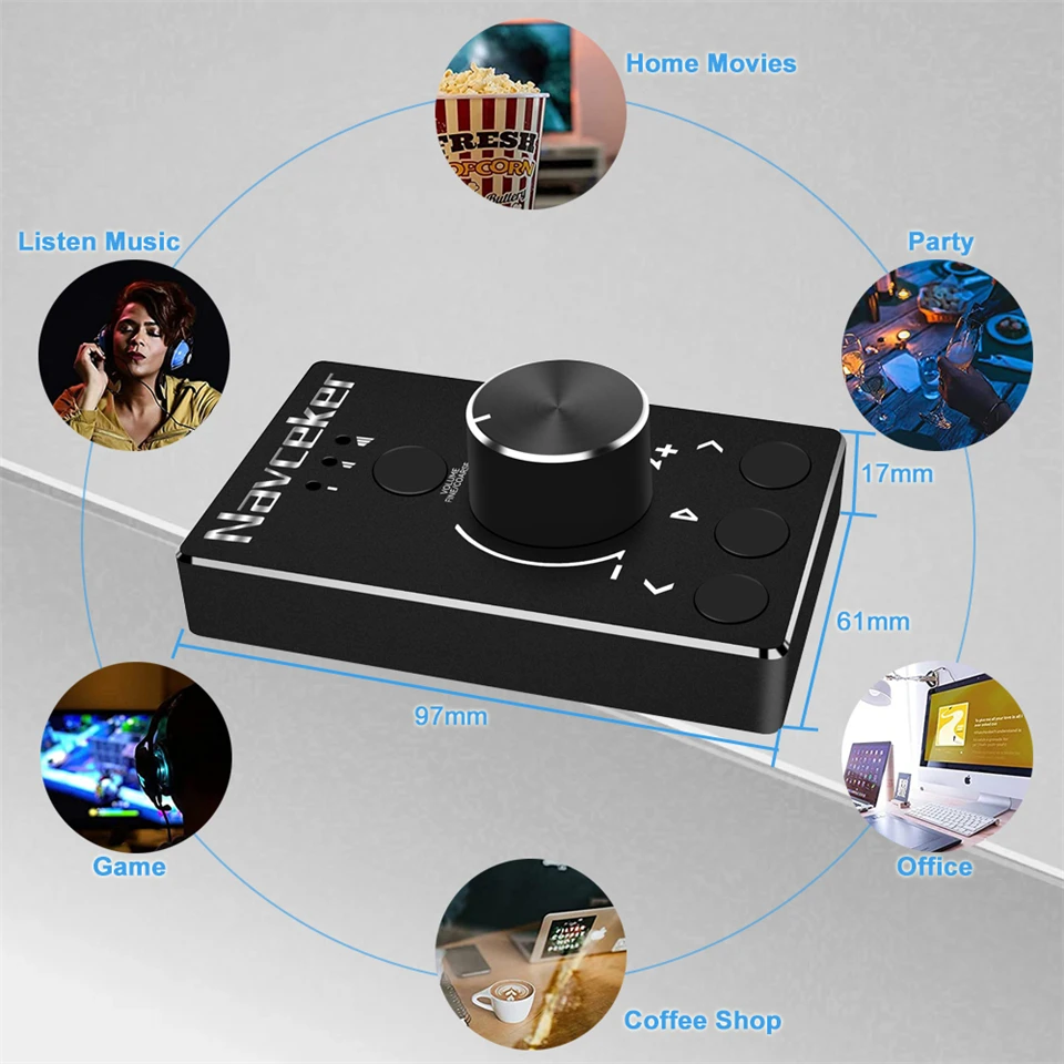 Bouton De Volume USB Métallique - Contrôleur Multimédia Avec Mute Et Changement De Piste Pour PC/ordinateur