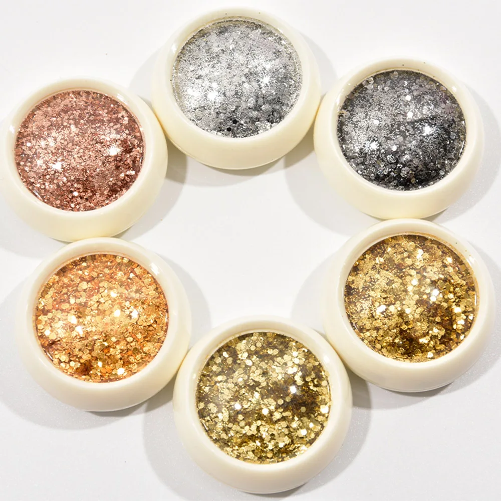

6Jar/Set Aurora Unicorn Nail Sequins Ultrathin Mermaid Hexagon Flakes Slice Mixed Glitter Powder Sparkly Nail Art Decorations R/