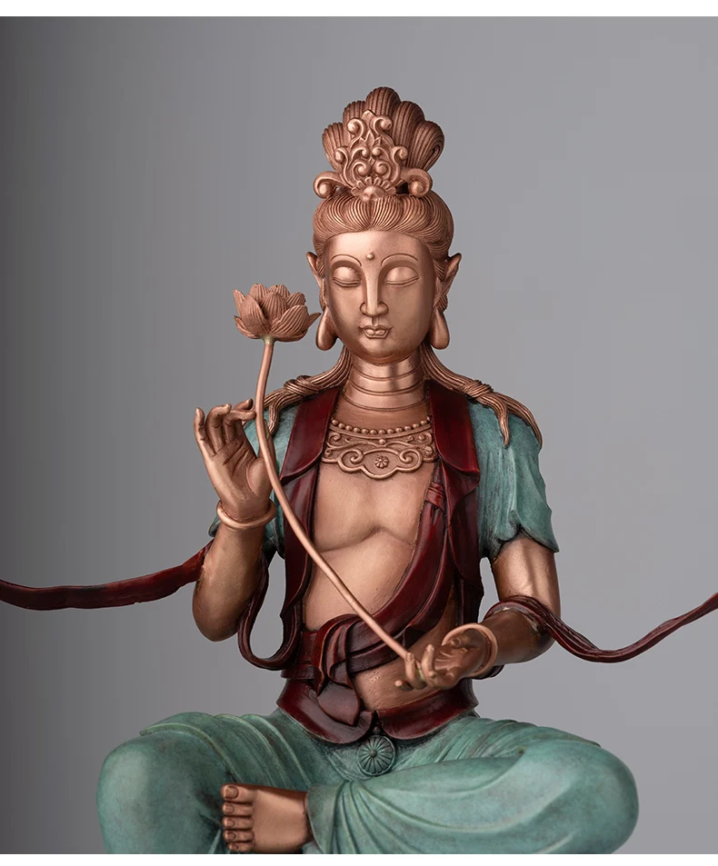 Китай Тибетский Бронзовый Samantabhadra Будда Фен-шуй фигурка украшения Медь