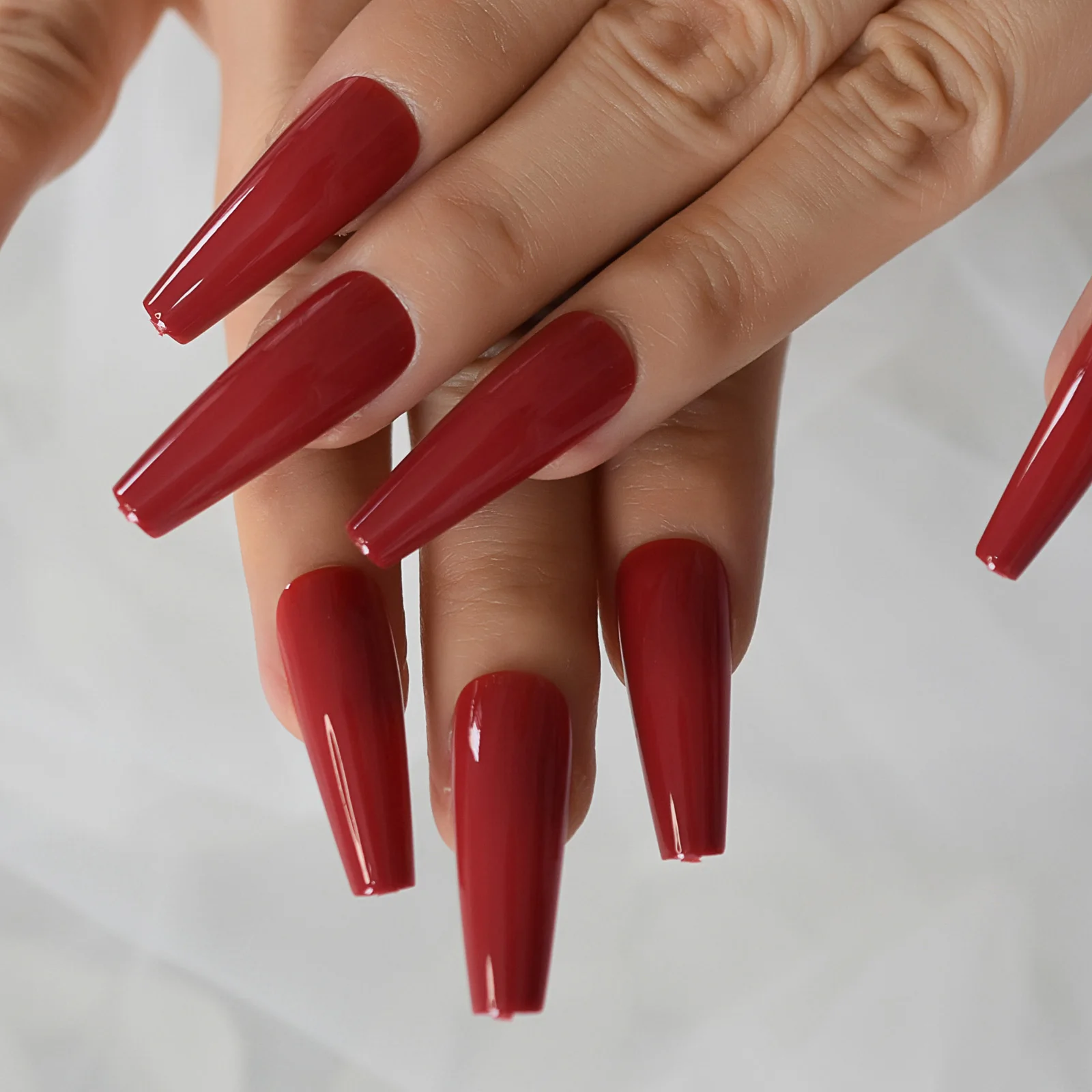 Gel Lucido Unghie Finte Finte Extra Lunghe A Forma Di Tacco Alto Stampa Sulle Unghie Bara Ballerina Nail Art Tips