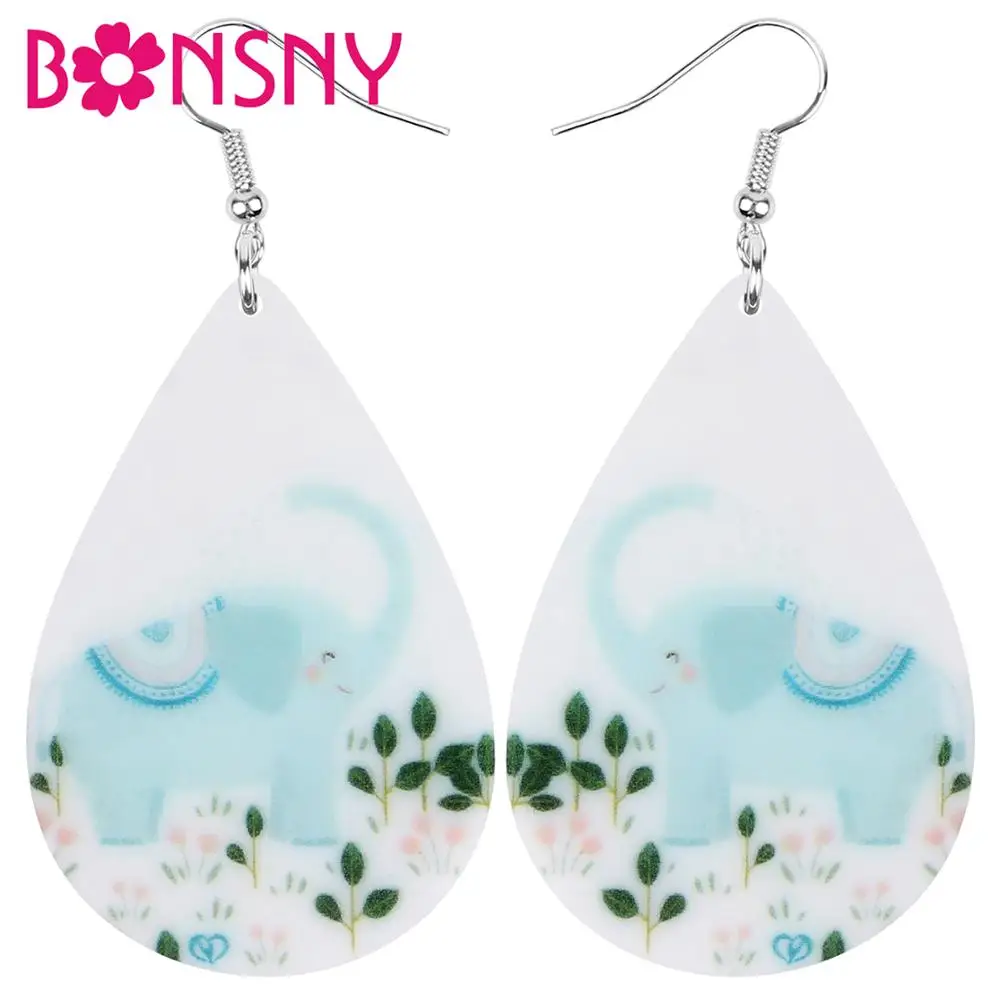 Bonsny акриловые каплевидные девушки кошка дерево серьги-подвески в форме капли