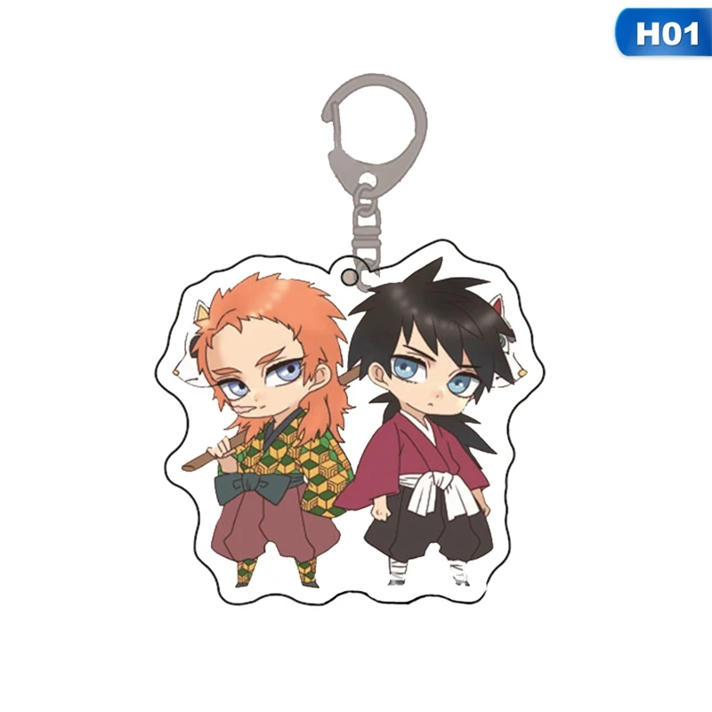 Аниме демон убийца Kimetsu no Yaiba акриловый брелок для ключей гоночные ремни
