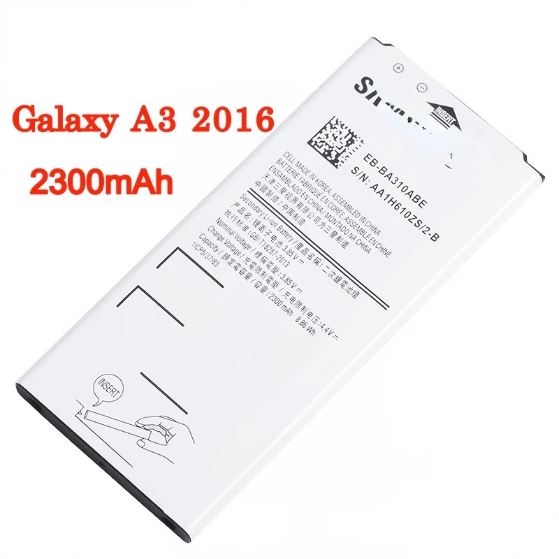 Оригинальный аккумулятор для Samsung GALAXY A3 2300 Edition A310 A5310A A310F EB-BA310ABE A310M A310Y с