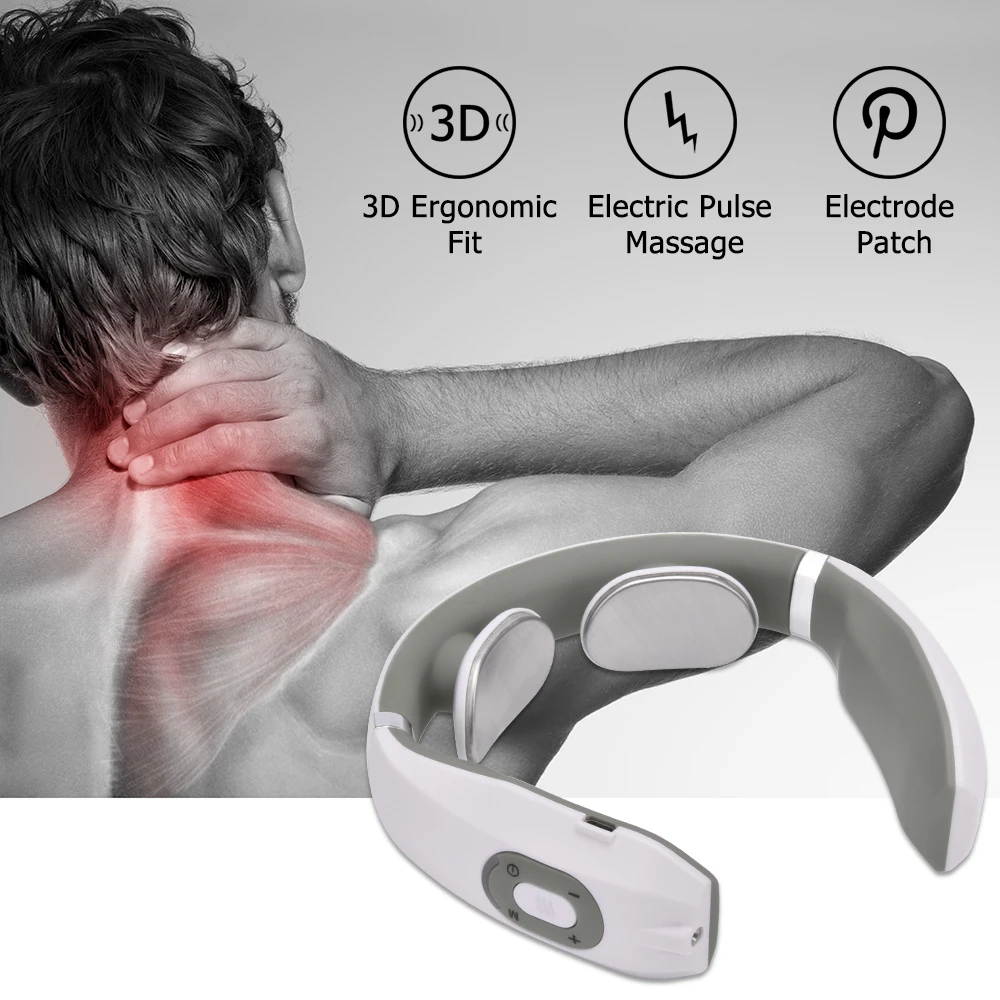 

Electric Pulse Neck Massager Rechargeable Back Massager Stimulator Far Infrared Heating Pain Relief Intelligent Cervical Massage