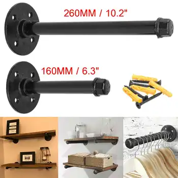 

160mm/260mm Retro Black Iron Industrial Pipe Shelf Bracket Mounting Bracket Holder Storage Holders Racks Home Decor