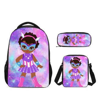 

3Pcs/Set Portfolio School Bag For Girls Cool Super Mask Girl 3D Printing Backpacks Kids Bookbag Casual Daypacks Mochila Escolar