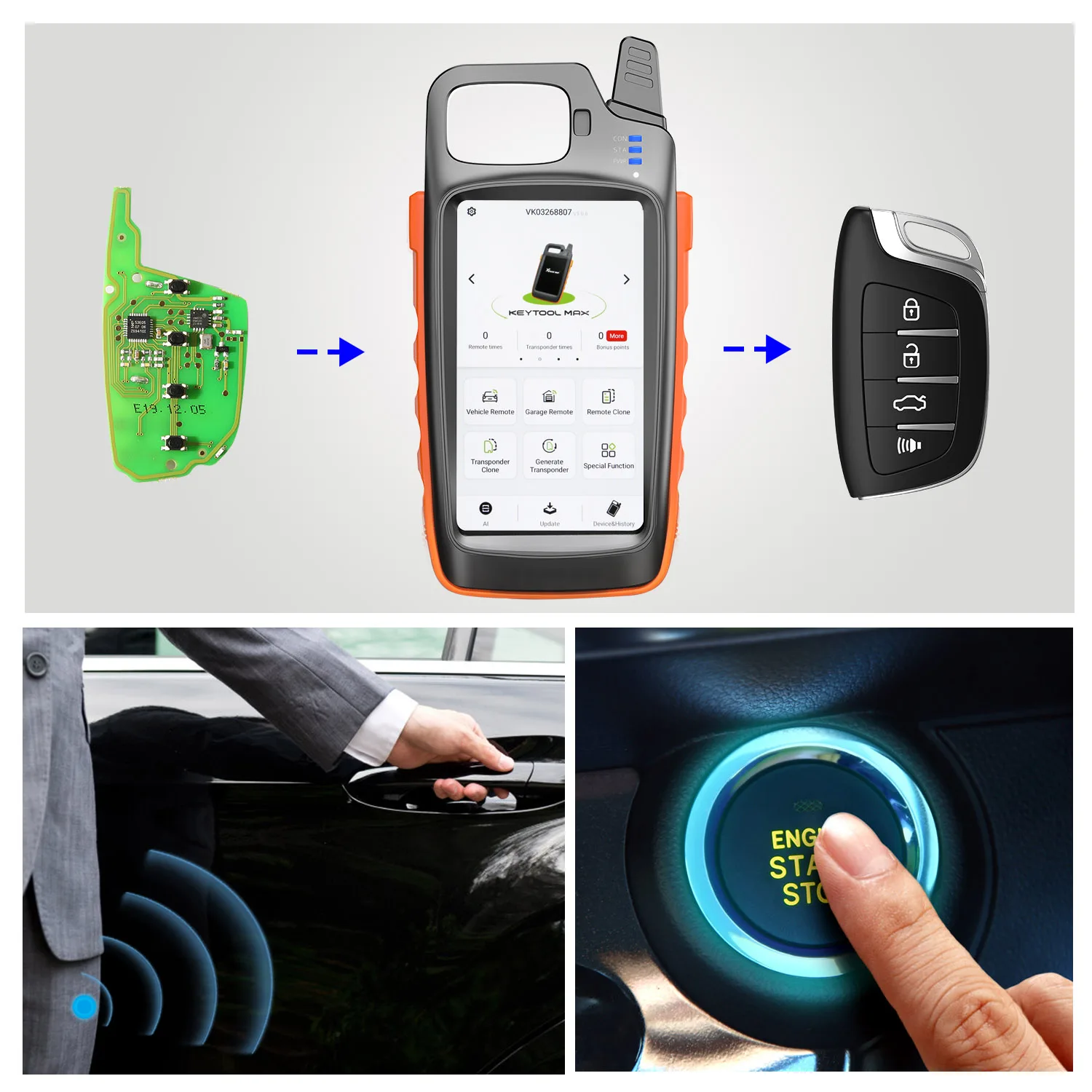 Xhorse VVDI KEY TOOL MAX Remote и чип генератор с поддержкой Bluetooth Wi Fi используется HD ЖК экран