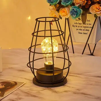

Nordic Wrought Iron Decorative Lights Modeling Table Lamp Red Wine Bottle Hip Flask Diamond Minimalist Interior Decoration Lamp