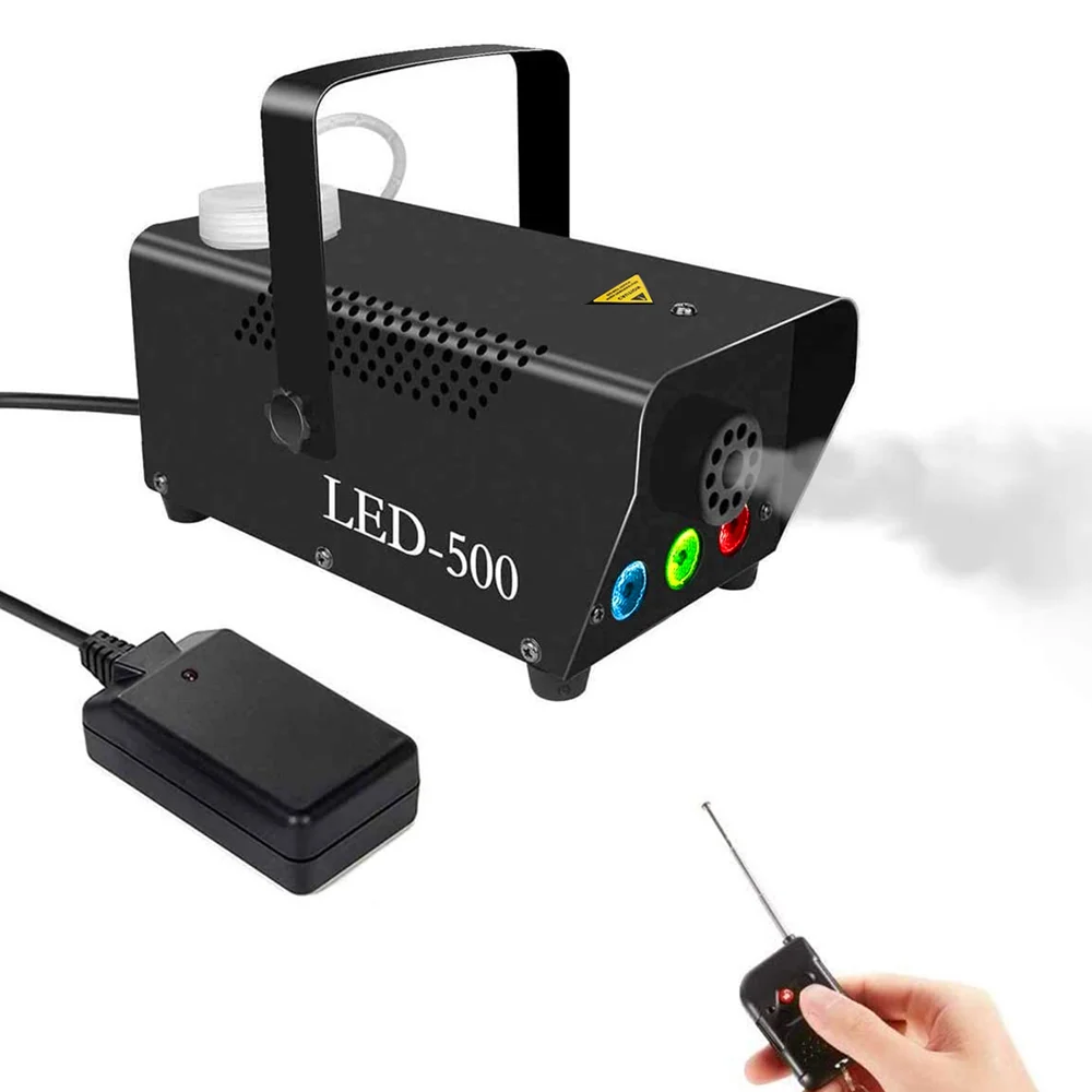 500W Smoke Machine, Wireless Remote Control Fog Machine With Colorful