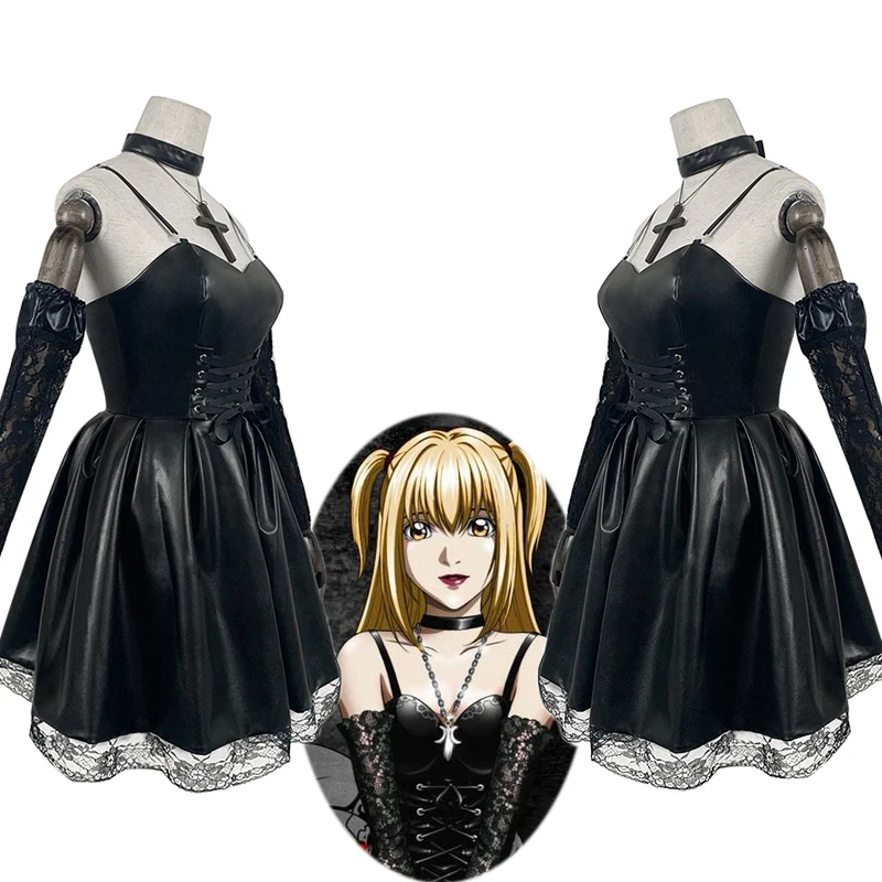 

Anime DEATH NOTE Misa Amane Cosplay Costumes Misa Black Dress Uniform Full Sets Women Girls Clothes For Halloween