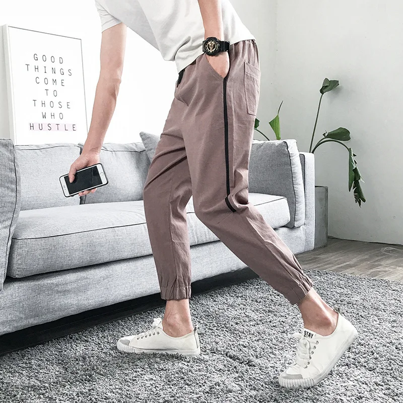 

Activity Amount of Running-Supply of Goods Japanese Korean Slim Fit MEN'S Casual Pants Cotton Pants Flax Pants Loose-Fit Men's T