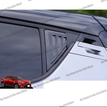 

lsrtw2017 carbon fiber abs car window rear triangle cover trims for toyota chr 2017 2018 2019 2020 auto accessories c-hr