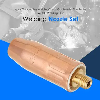 

14pcs/set Copper Welding Torch Contact Tip Gas Nozzle Tips Holder for Welding High Quality Material Selection And Durable Use