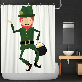 

Lucky Leprechaun Shower Curtain,151275 Bathroom Decor Set with Hooks,36''W x 72''H
