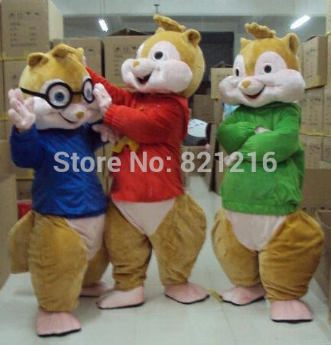 divertimento ce partito mascotte alvin chipmunks costume della