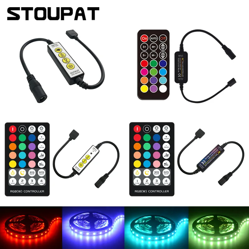 Control Remoto De Tira De Luz RGB, 2 En 1 De Atenuación De 4 Pines, Atenuador De Brillo, Modo De Flash, Opciones De Control Para Cinta LED, Iluminación De Cuerda LED