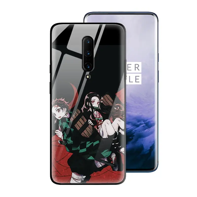 T04 Аниме Demon Slayer Kimetsu no Yaiba закаленное стекло чехол для OnePlus 7 7Pro 7Pro5G 7T 7TPro силиконовый край чехол для телефона, аксессуар - Цвет: T04