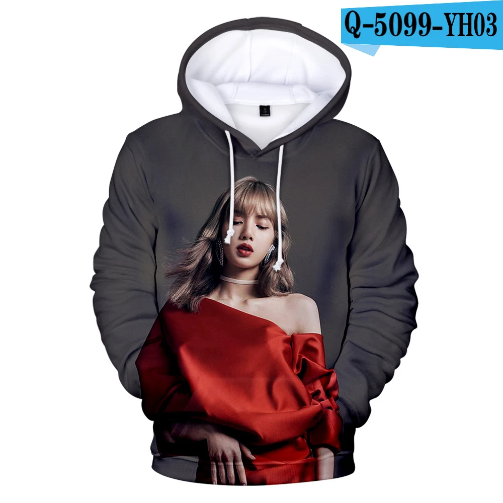 Горячая распродажа корейских идол BlackPink 3D толстовки мужские и женские осенние модные повседневные толстовки в стиле хип-хоп черные розовые толстовки с 3D принтом пальто - Цвет: 3D