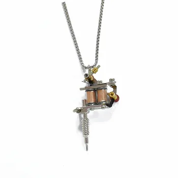 

Retro Personalized & Creative Tattoo Tattoo Machine Necklace Pendant Street Cool Men And Women Long Sweater Chain Ornament