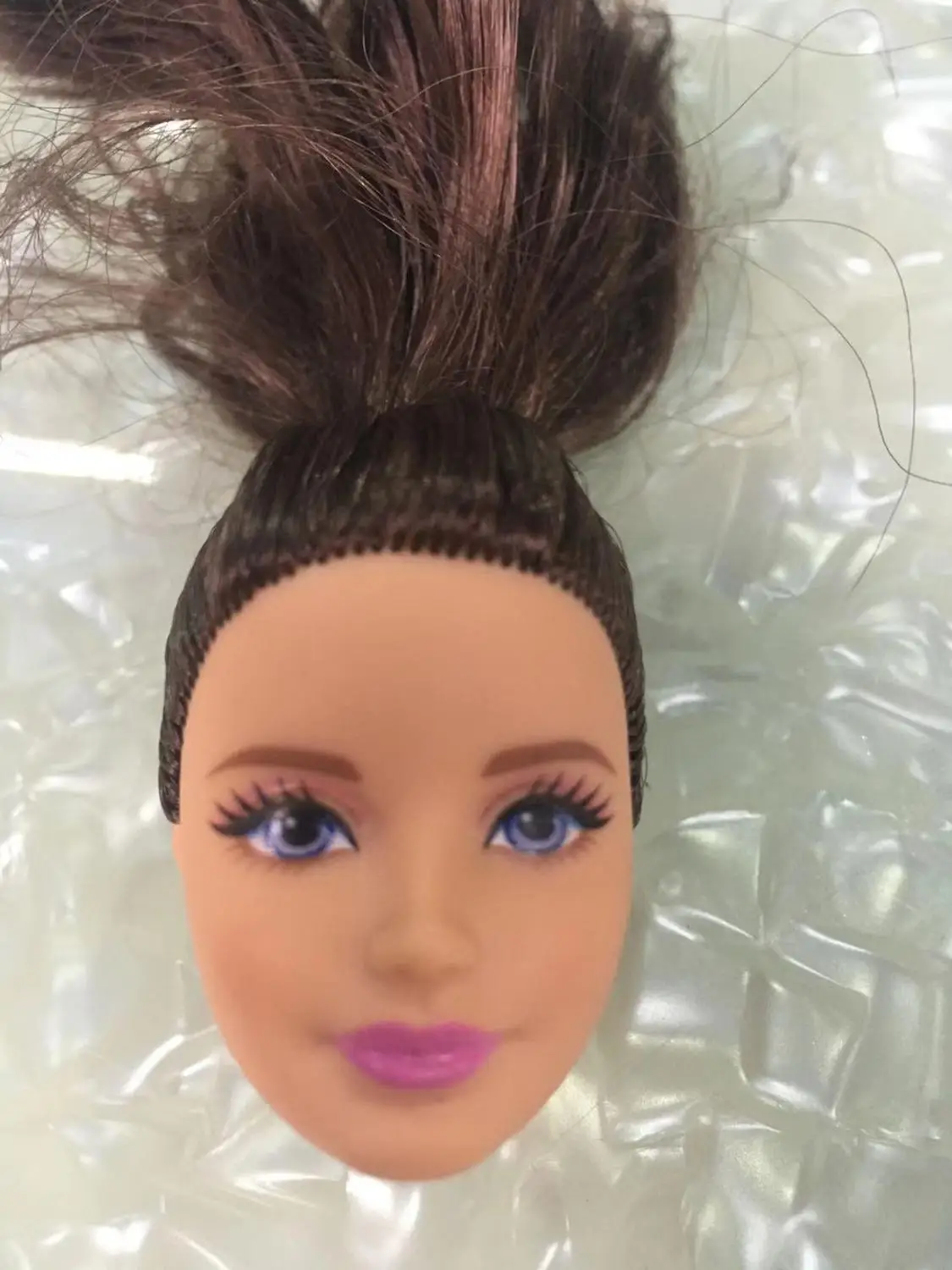 Новая редкая кукла принцесса голова игрушки чудо леди Азия лицо черная Дамская ямочка лицо Хороший макияж куклы головы аксессуары DIY игрушки части - Цвет: as pics