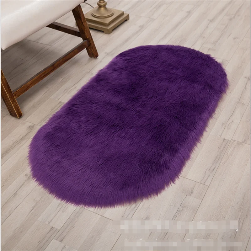 ホーム豪華なカーペット白紫人工シープスキンカーペットベッドルームフロアマットリビングルーム毛布ソフトふわふわ長方形カーペット