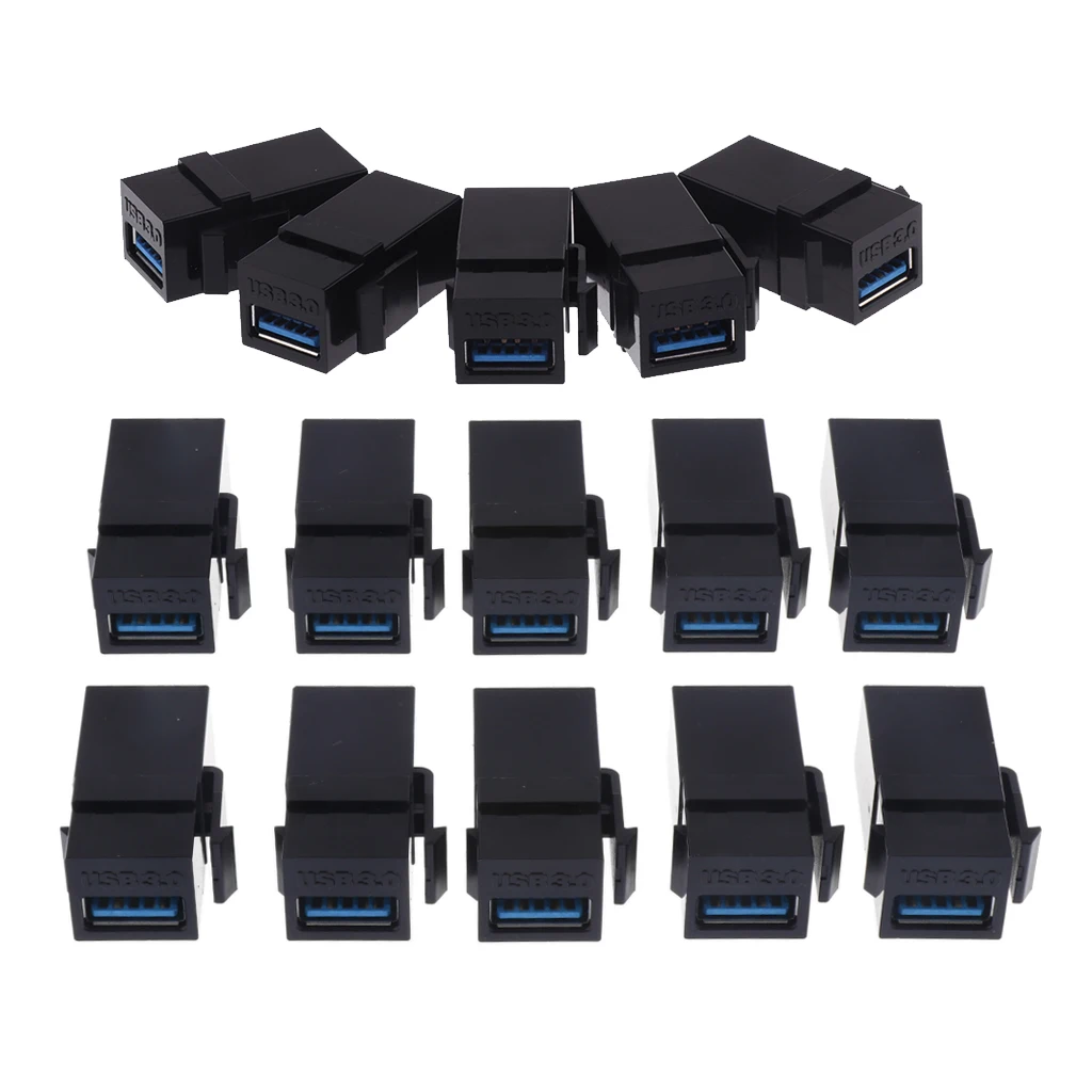 15x USB 3.0 A Female/F Snap-in Coupler Jack Insert For Keystone Wall Plate