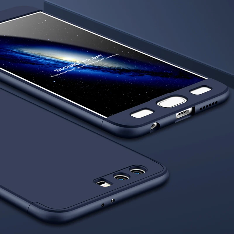 UPaitou 360 градусов полный Чехол красный чехол для huawei Honor 9 STF-L09 чехол Роскошный 3 в 1 Жесткие ПК-чехлы Чехол для Honor 9 чехол - Цвет: Синий