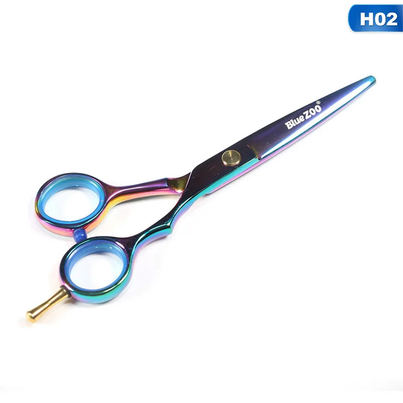 02 Flat shear Professional Japan 5.5 Inch Rainbow Cut Hair Scissors Set Cutting Shears Thinning Barber Scissor Hairdressing Scissors - Цвет: 02 Flat shear