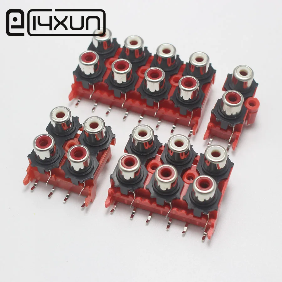 Новинка 2P 4P 6P 8P RCA гнездо аудио видео AV разъем красный PCB запчасти|Соединители| |
