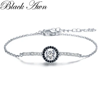 

BLACK AWN 2020 New 925 Sterling Silver Charm Bracelet Women Wedding Jewelry S007