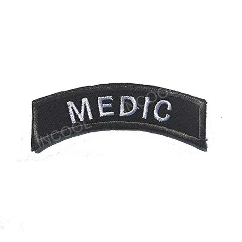 1 Embroidered Black Медицинский ИК Светоотражающие патчи лазерная резка тактический военный боевой дух вышитые патчи EMT эмблема ткань для аппликации вышивальные значки - Цвет: 1 Embroidered Black