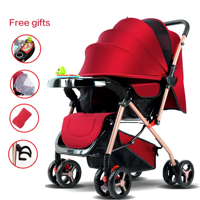$US $117.60  Multifunctional Baby Stroller Hot Mom Luxury Gold Babytrolley Big Wheel for Winte Folding Carriage 