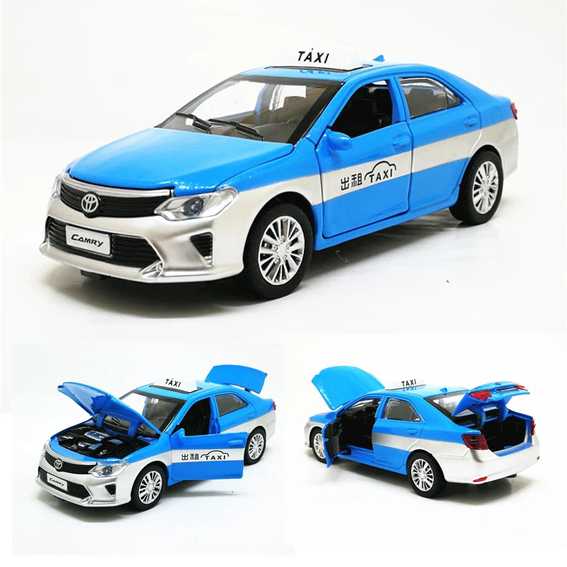 1:32 Масштаб Toyota Camry полицейское такси сплав модель автомобиля игрушка металлическая литая под давлением с оттягивающимся звуком светильник для детей Подарки