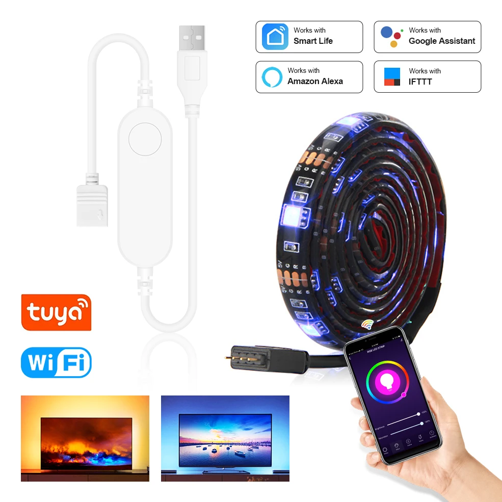 Светодиодная лента с USB 5 в постоянного тока 50 см 1 м 2 | Освещение
