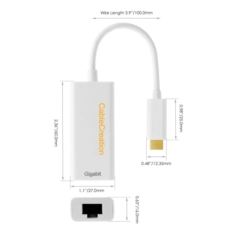 Переходник с USB C на Ethernet сетевой адаптер Type Gigabit RJ45 LAN совместим MacBook Pro iPad Pro/MacBook Air