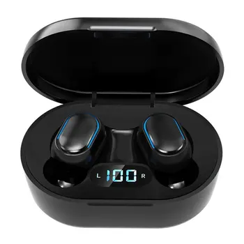 

E7S Wireless Earphones Led Business Stereo Headphones Digital Display Mini Sports Practical Headphones Black In-ear ONLENY 40H